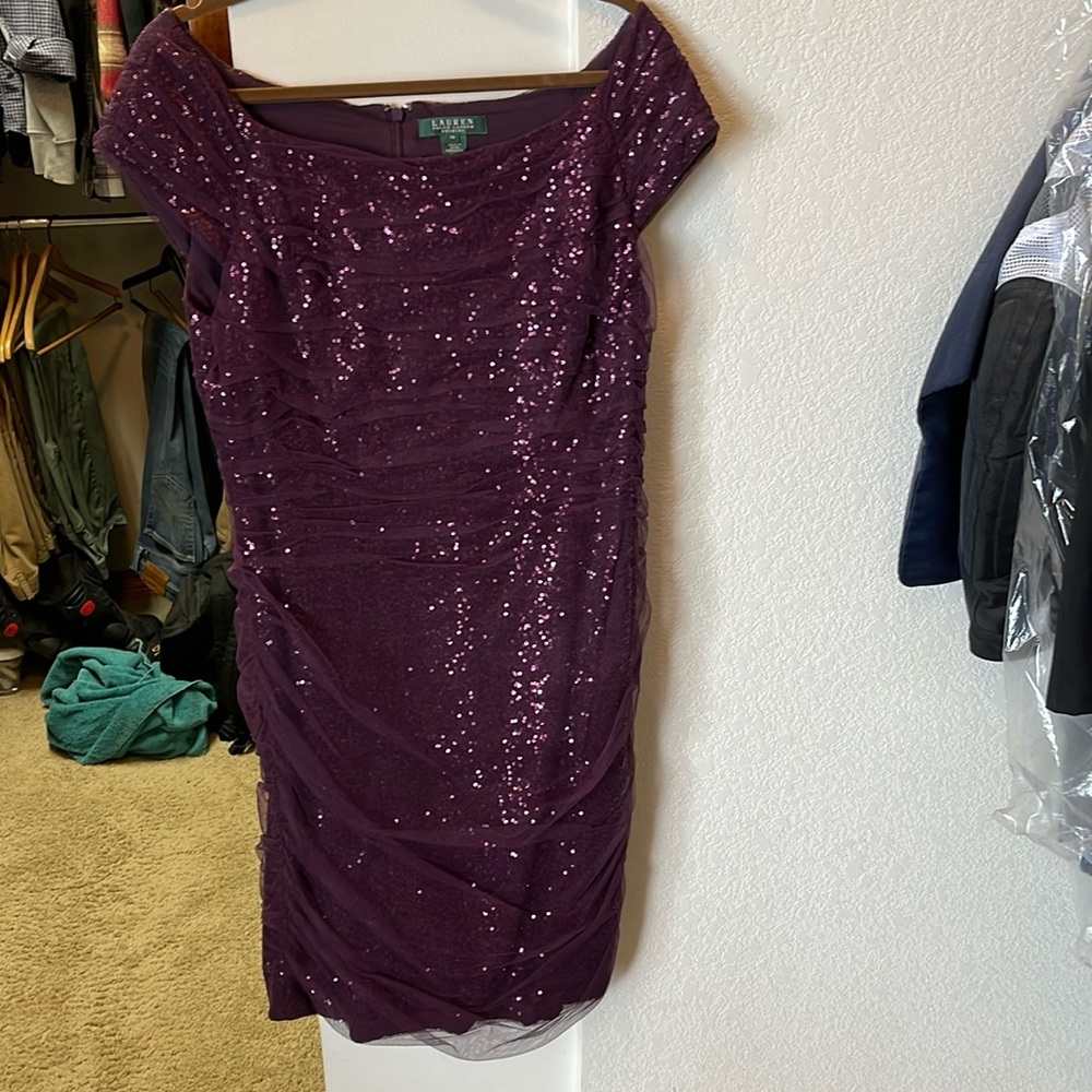 Sparkling eggplant dress